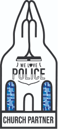 We Love Police Church Partner logo symbolizing support of police and law enforcement